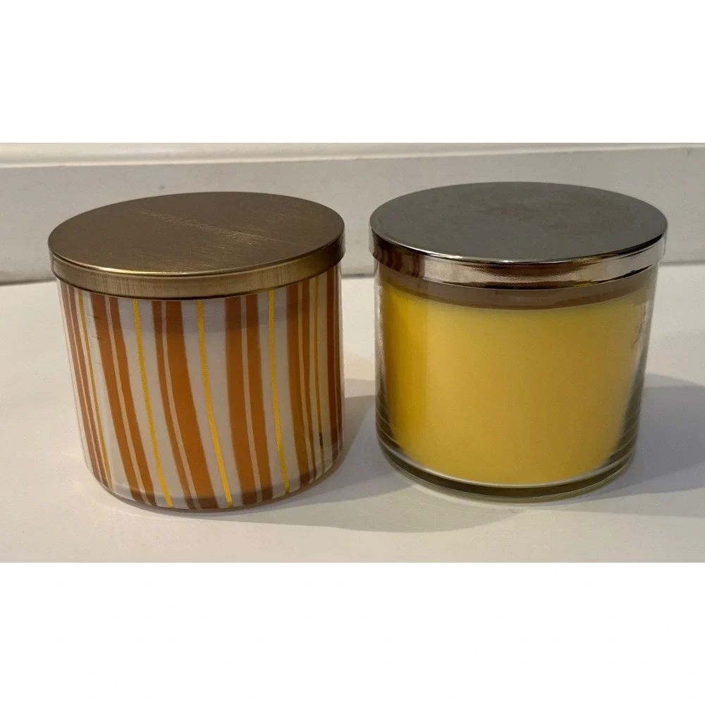 🕯️ Bath & Body Works 3-Wick Candle Lot Spiced Gingerbread Lemon Verbena